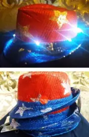 July 4th Patriotic Fedora Hats w/ Lights, Flags, Headbands, Eyeglasses, Bow