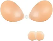[NONIO] Adhesive Bra Strapless Sticky Invisible Push up Reusable Silicone Bra The Best Off Backless Viscous Bra for Women