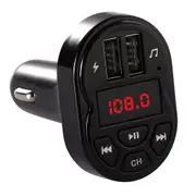 Car Usb Charger Music Radio Bluetooth Receiver Fm Transmitter Handsfree Audio Mp3 Player Black