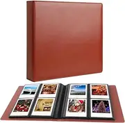 192 Pockets Photo Album for Fujifilm Instax Wide 300, Polaroid OneStep/Polaroid POP/Polaroid Originals 600/Polaroid SX70 Camera 3.5 x 4.5 Inch Photo, i-Type Film Album (Brown)