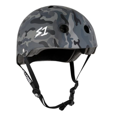S1 Lifer Certified Matte Black Camo Skateboard Helmet