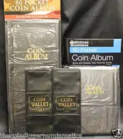 Whitman 80 60 24 12 Pocket Coin Holder Stock Book Album 2x2 Assorted Storage