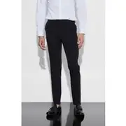 Mens Black Skinny Fit Tuxedo Trouser