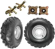 2pcs 19x7.00-8 19x7-8 Tires with Rims 4 Bolt 8 inch Go Kart Wheels w/Front Steering Knuckles Wheel Hubs for ATV Quad Buggy Golf Cart Lawn Mower Garden Tractor Turf Tires Mini Bike