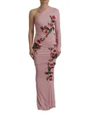 Dolce & Gabbana Floral OneShoulder Gown DR28757 Women Pink Dresses