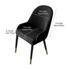 Velvet Dining Chair Cover Wrinkle Protects from Scratches Grey/Black