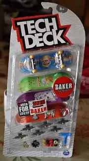 Tech Deck BAKER SKATEBOARDS SET Finger Skateboard 4 PACK NEW