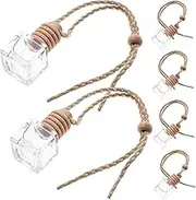 MINAOLULUS 6Pcs Transparent Car Diffuser Bottles Empty Aromatherapy Oil Containers Decorative Air Fresheners for Essential Oils for Car Home Office Use