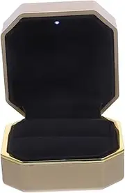 COLLBATH Proposal Ring Box Light Wedding Ring Box with Light Engagement Ring Case for Special Events