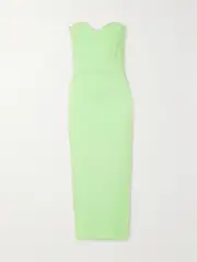 [Alex Perry] Alex Perry - Ansley Strapless Satin-crepe Midi Dress - Mint - UK 8 UK 8 Green