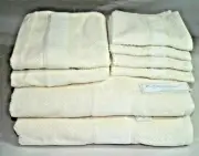 Platinum Collection Eight Piece Bathroom Towel Set Solid Ecru 100% Cotton New