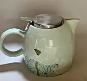 Tea Fort Light Green Flowered Teapot with Infuser