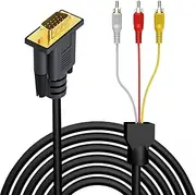 Tunghey VGA to RCA Cable, 1.5m, 15 Pin, 1Pack, Compatible with TV, Projector, DVD/Blu-ray Player, HDTV-ready Equipment