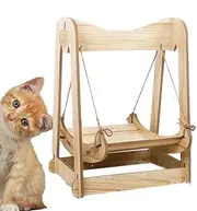 Cat Hammock Bed, Wooden Cat Hammock | Space-Saving Kitten Bed | Cat Hammock Bed for Indoor Cats, Cat Chair, Swing Bed, Pet Furniture for Cats and Small H