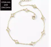 Touchstone Crystal Anklet Zirconia 9-11” Gold Plated New Condition
