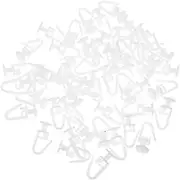 HEALEEP 50 Pcs Curtain Accessories Curtain Rail Track Hooks Drapery Hardware Window Treatment Accessories Drapery Track Runners PVC White