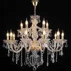 Modern Crystal Chandelier 15 Light Luxury Double Layer Candle Pendant Ceiling...