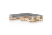 12 Piece Garden Lounge Set with Cushions Solid Pinewood vidaXL