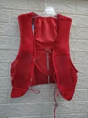 New Salomon Adv. Skin 5Hydration Red Vest Flasks Included Bladder Compat. Sz L