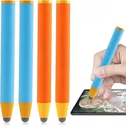 Pack of 4 Tablet Pens for Children, Kids Stylus Pen Rubber Touchscreen Stylus Touch Pen for All Tablets Smartphone iPad and iPhone Universal Drawing Pen