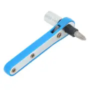 Blue Ratchet Socket 10mm Wrench With PH2 Screwdriver Bit Kit For Repairing Use