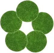 GANAZONO Green Artificial Moss Rug 5 Pack Easy DIY Assembly for Succulent Pots Indoor Landscapes
