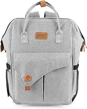 Fashion Maternity Bag Diaper Bag Backpack for Baby Care Large Capacity Travel Nappy Bag for Stroller with Changing Pad (Gray)