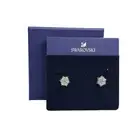 Swarovski Magic stud earrings Snowflake, White, Rhodium plated