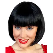 Black Bob with Fringe Flapper Wig - Paige