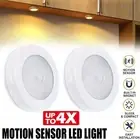 Up to 4PCS Motion Sensor LED Night Light Wall Mount Indoor Outdoor Closet Lamp