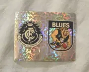 1996 AFL SELECT STICKER #34 & #34A CARLTON BLUES EMBLEM & MASCOT