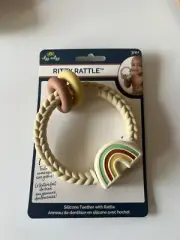 Itzy Ritzy Baby Teething Toy Silicone Teether Rattle & Two Rings 1 Ct