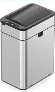 50 Liters/13.2 Gallon Silvery Stainless Steel Motion Sensor Trash Can,Rectang...