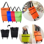 2 In1 Foldable Shopping Cart Bag Portable Shopping Trolley Bag With Wheels AU