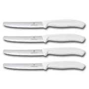 Victorinox Steak & Tomato Knife Pistol Grip 11cm White Set x 4 Knives