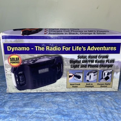 NEW IN-BOX Self-Powered Dynamo Radio AM/FM Self-Cranking Flashlight Alarm Clock