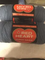 Red Heart Super Saver Yarn Lot Of 2 Skeins Of Country Blue