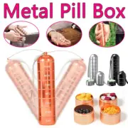 Medicine Dispenser Weekly Case Container Tablet Organizer 7 Day Metal Pill Box