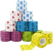 Cohesive Bandage Wrap 2 Inch x 5 Yards, 12 Count, Non-Woven, Latex Free, Self Adhesive, Breathable, Ideal for Dogs, Cats, Horses, Ankle Sprains & Swelling
