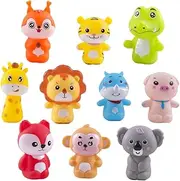 2Sets Cute Animal Finger Puppets Vinyl Puppet for Interactive Play and Storytelling for Parties and Early Learning Activities