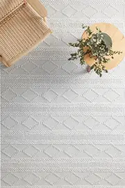 Rug Culture Off White Textured Scandi Rug