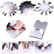 Healvian 4pcs Nail Stencil French Tip Stencils for Nails Nail Art Plate Nails Template Nail Art Stencil Metal Nail Manicure Nail Plate Silver