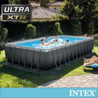 在飛比找momo購物網優惠-【INTEX】長方型框架速搭大型游泳池732x366x132