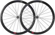 700C Road Bike Disc Brake Wheelset Thru Axle 40mm 50mm Front Rear Rims with Flat Spokes Bicycles Wheels 8-11 Speed Cassette Bearing Hubs (Color : Black, Size : 50mm)