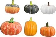 CHICAMPERA 6pcs Halloween Foam Ornaments Realistic Fake Mini Pumpkins Thanksgiving Fall Harvest Decorations Artificial Pumpkins for Halloween Party Decoration