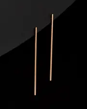 14K Italian Rose Gold Thin Bar Earrings