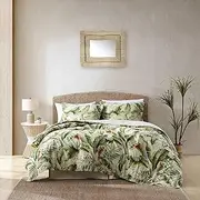 [Tommy Bahama] California King Comforter Set, Cotton Sateen Bedding with Matching Shams & Bedskirt, Home Decor for All Seasons (Palmiers Green, California King)