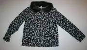 New Gymboree Girls 4 year Leopard Kitty Cat Animal Print Gray Black Jacket Coat