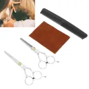 Barber Scissors Set Silver Ergonomic Design Curved Handle Thinning Shears Fo ADS