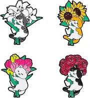 [CUFTS] Cute Cat Enamel Lapel Pins Set,Creative Cat Enamel Pins for Backpacks Jackets Hats Bags Novel Pins Badge Gifts Jewelry